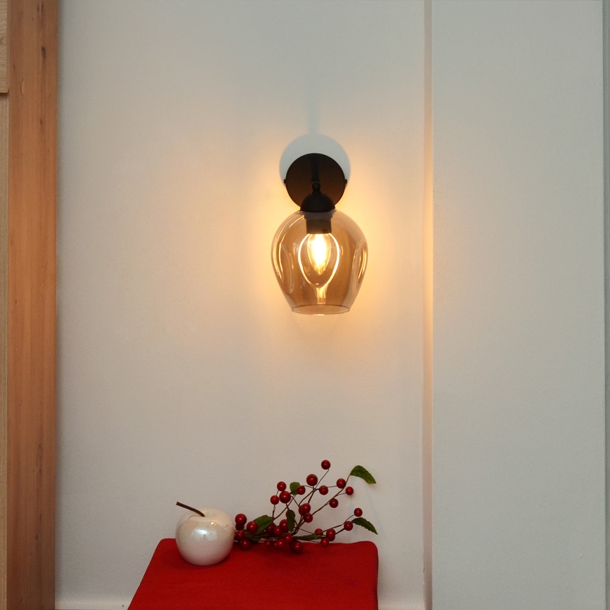 Candeeiro de parede LILI 1xE27/15W/230V preto/cinzento