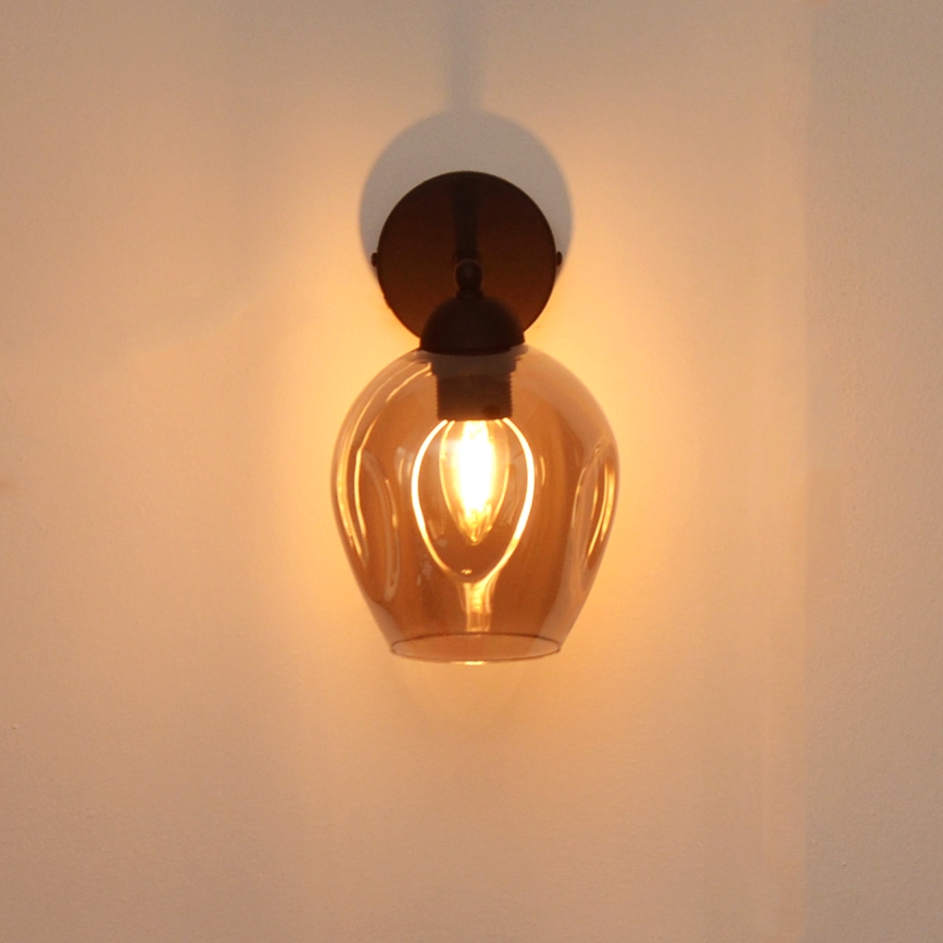 Candeeiro de parede LILI 1xE27/15W/230V preto/cinzento