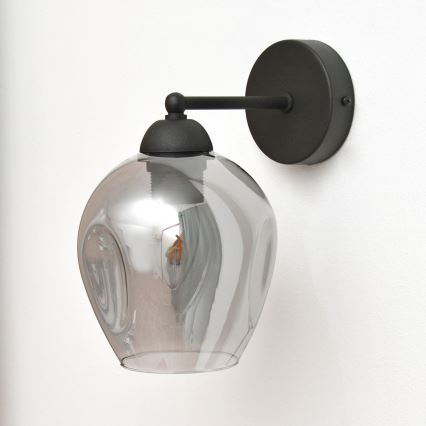 Candeeiro de parede LILI 1xE27/15W/230V preto/cinzento