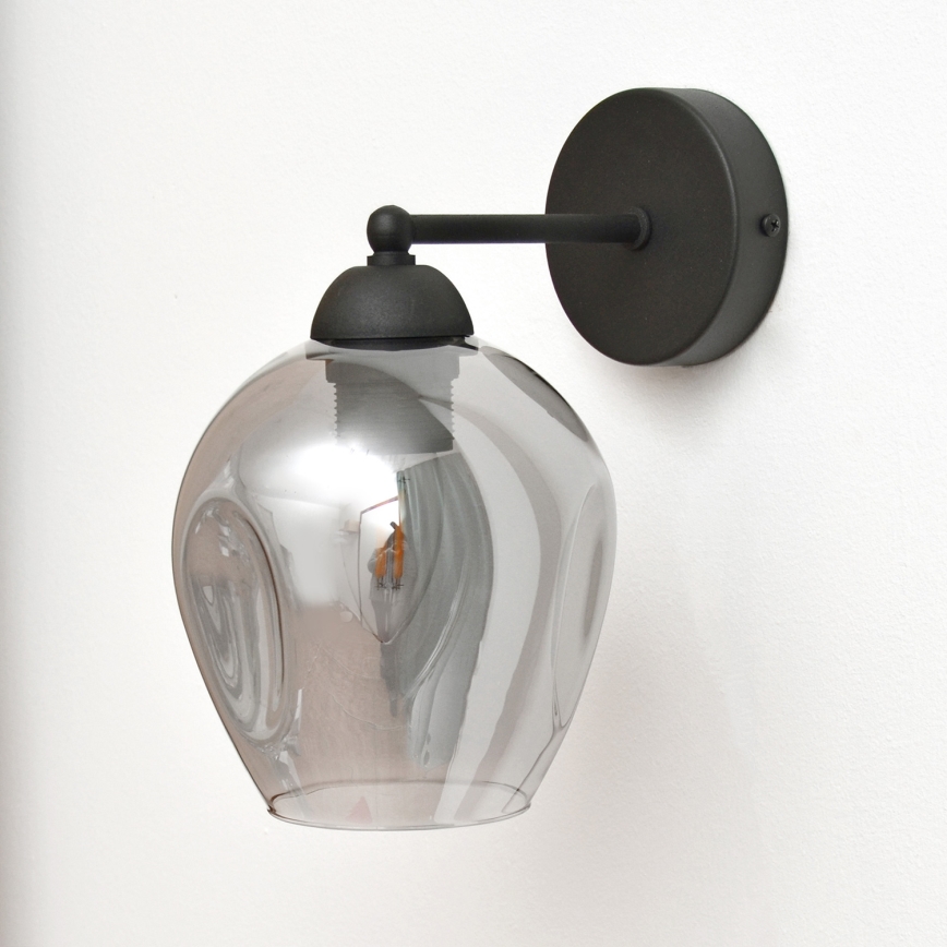 Candeeiro de parede LILI 1xE27/15W/230V preto/cinzento