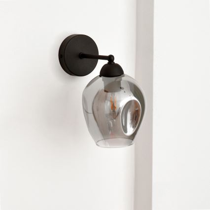 Candeeiro de parede LILI 1xE27/15W/230V preto/cinzento