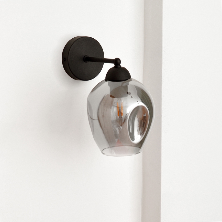 Candeeiro de parede LILI 1xE27/15W/230V preto/cinzento