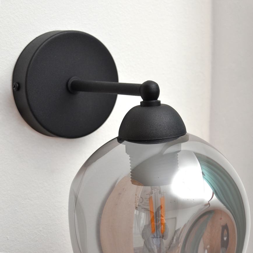 Candeeiro de parede LILI 1xE27/15W/230V preto/cinzento