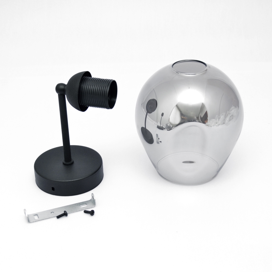 Candeeiro de parede LILI 1xE27/15W/230V preto/cinzento