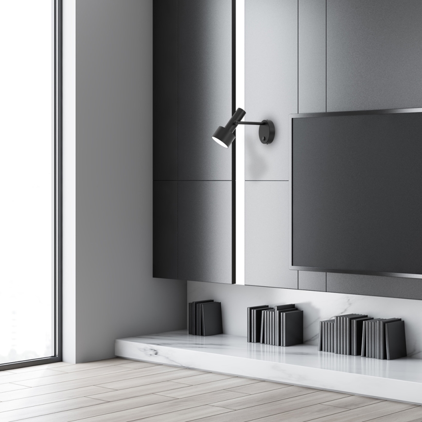 Candeeiro de parede LINTERNA 1xGX53/12W/230V preto