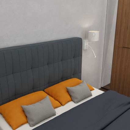 Candeeiro de parede LOFT SHADE 1xE27/60W+1xG9/8W/230V branco/dourado