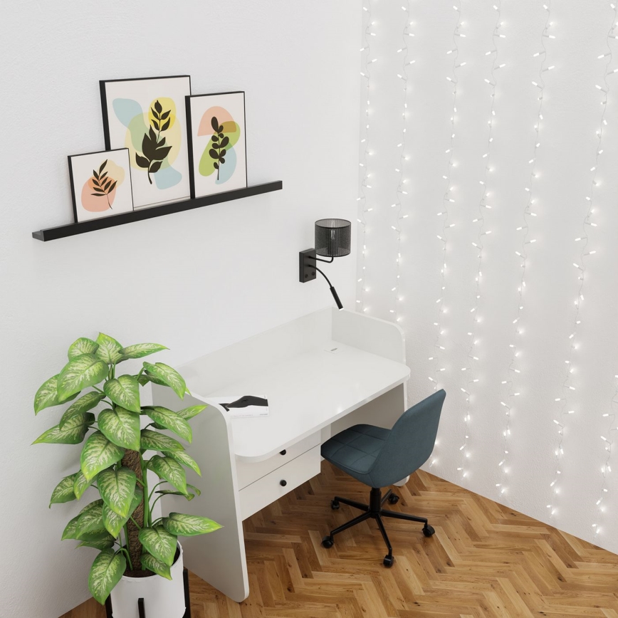 Candeeiro de parede LOFT SHADE 1xE27/60W+1xG9/8W/230V preto
