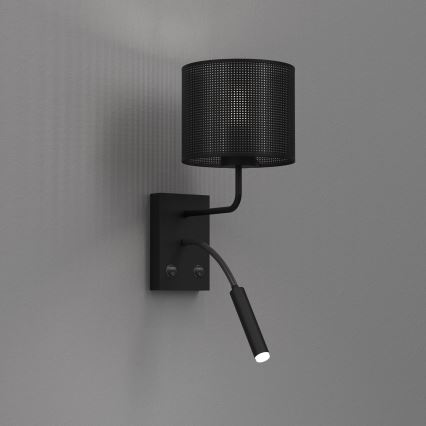 Candeeiro de parede LOFT SHADE 1xE27/60W+1xG9/8W/230V preto