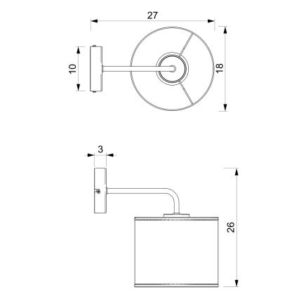 Candeeiro de parede LOFT SHADE 1xE27/60W/230V branco/dourado