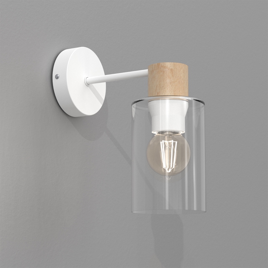 Candeeiro de parede MADERA 1xE27/60W/230V branco/madeira