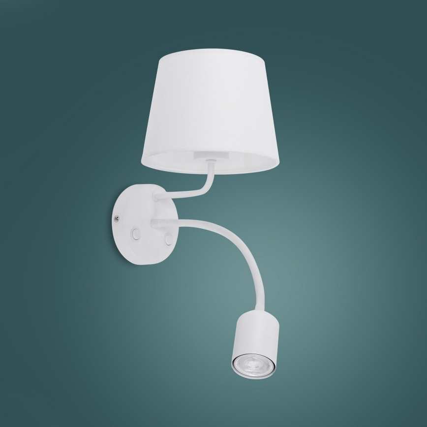Candeeiro de parede MAJA 1xE27/15W/230V + 1xGU10/10W/230V branco