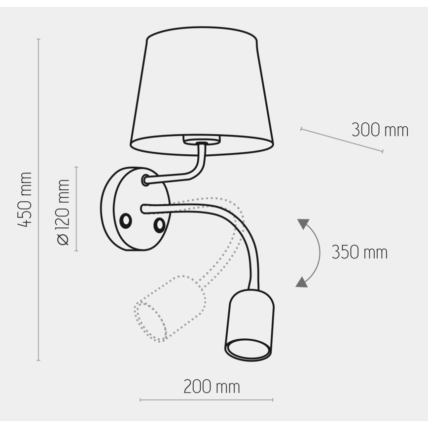 Candeeiro de parede MAJA 1xE27/15W/230V + 1xGU10/10W/230V branco