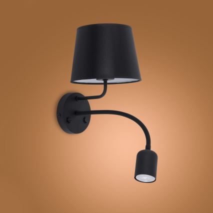 Candeeiro de parede MAJA 1xE27/15W/230V + 1xGU10/10W/230V preto