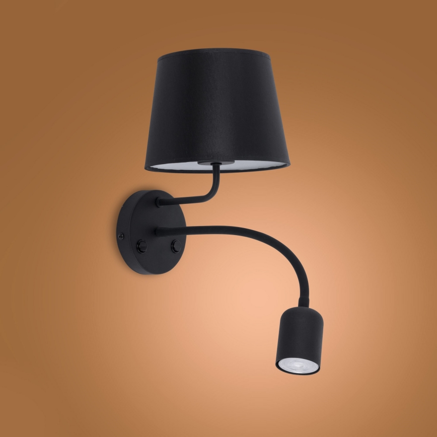 Candeeiro de parede MAJA 1xE27/15W/230V + 1xGU10/10W/230V preto