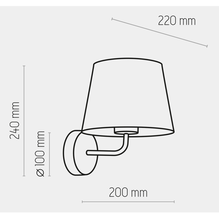 Candeeiro de parede MAJA 1xE27/15W/230V branco