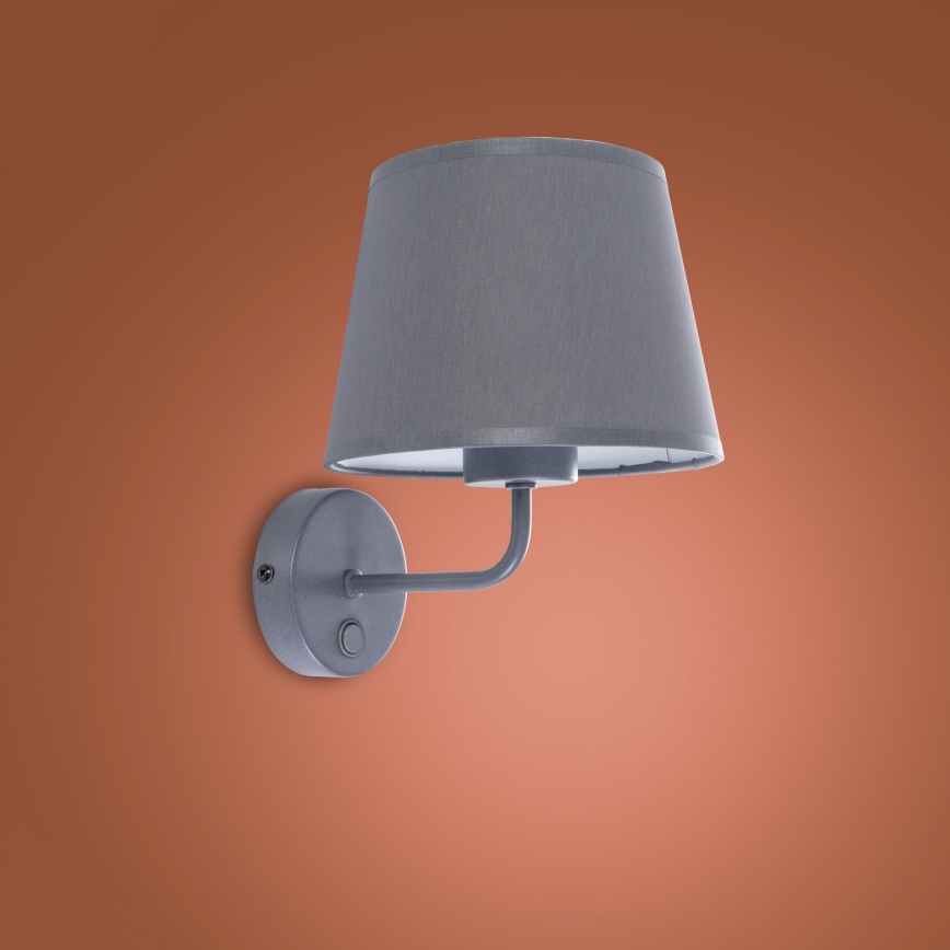 Candeeiro de parede MAJA 1xE27/15W/230V cinzento