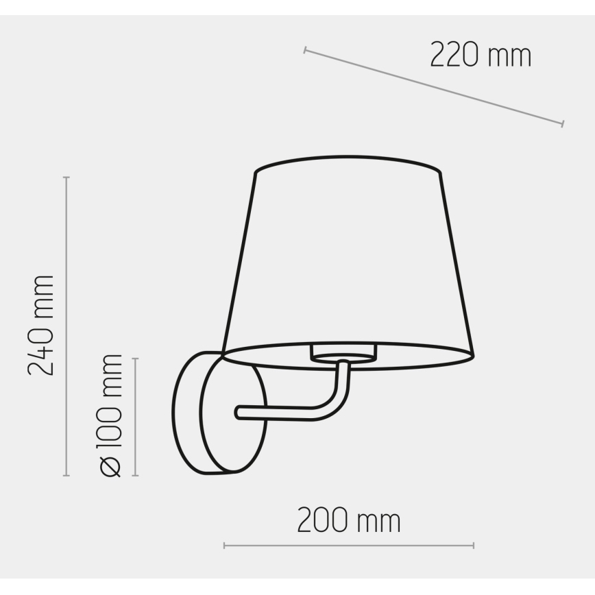 Candeeiro de parede MAJA 1xE27/15W/230V cinzento