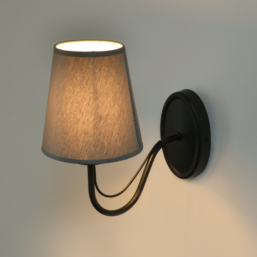 Candeeiro de parede MALBO 1xE27/15W/230V cinzento/preto