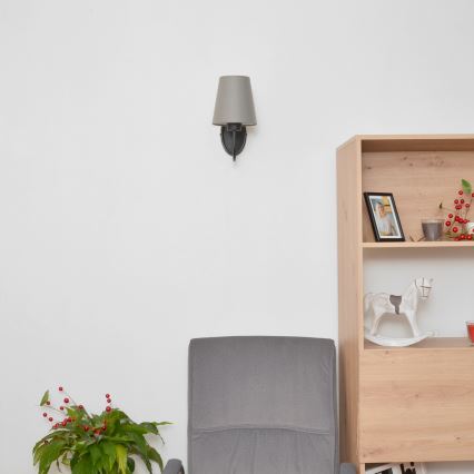 Candeeiro de parede MALBO 1xE27/15W/230V cinzento/preto