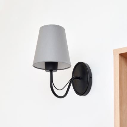 Candeeiro de parede MALBO 1xE27/15W/230V cinzento/preto