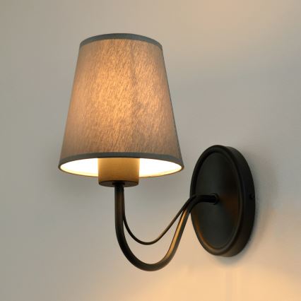 Candeeiro de parede MALBO 1xE27/15W/230V cinzento/preto
