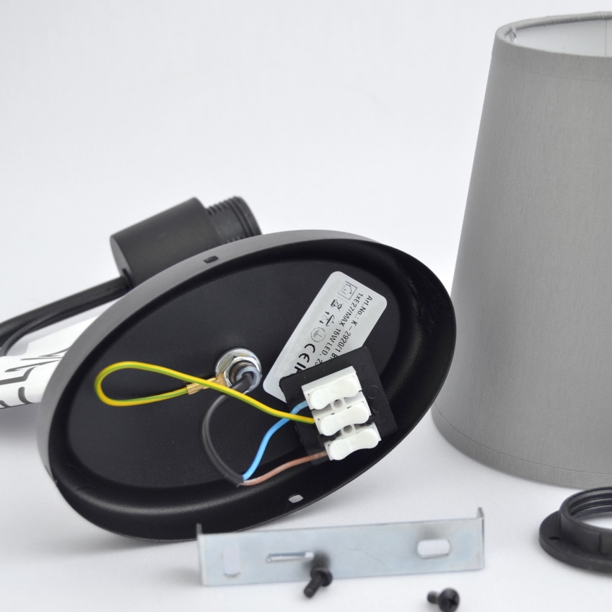 Candeeiro de parede MALBO 1xE27/15W/230V cinzento/preto