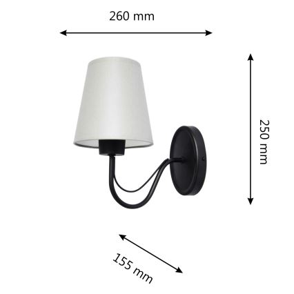 Candeeiro de parede MALBO 1xE27/15W/230V cinzento/preto