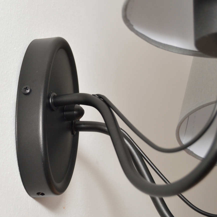 Candeeiro de parede MALBO 2xE27/15W/230V cinzento/preto