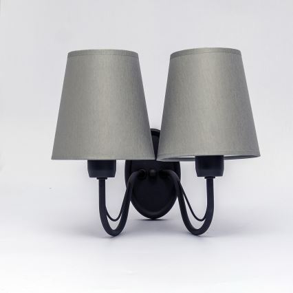 Candeeiro de parede MALBO 2xE27/15W/230V cinzento/preto