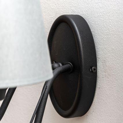 Candeeiro de parede MALBO 2xE27/15W/230V cinzento/preto