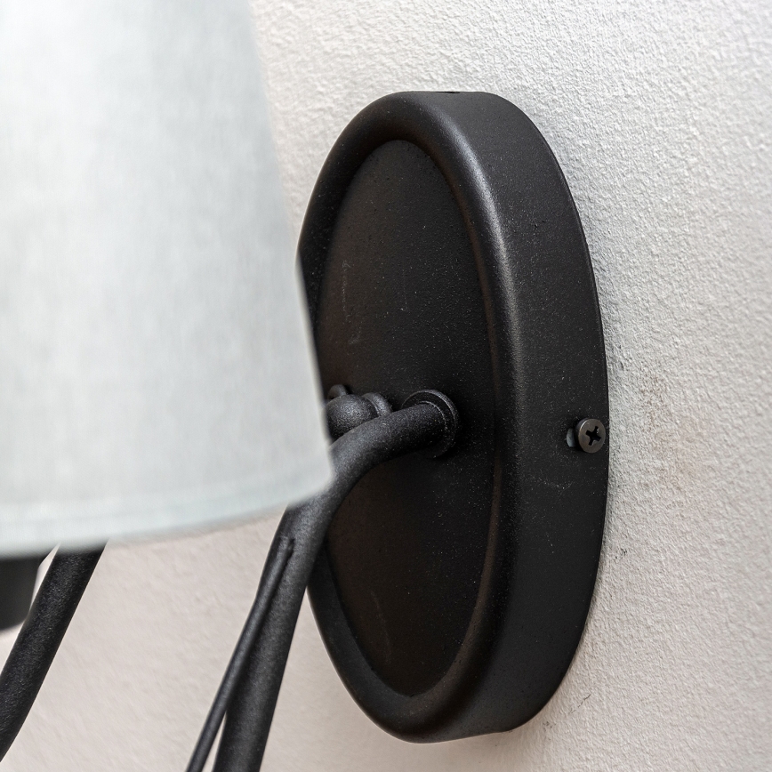 Candeeiro de parede MALBO 2xE27/15W/230V cinzento/preto