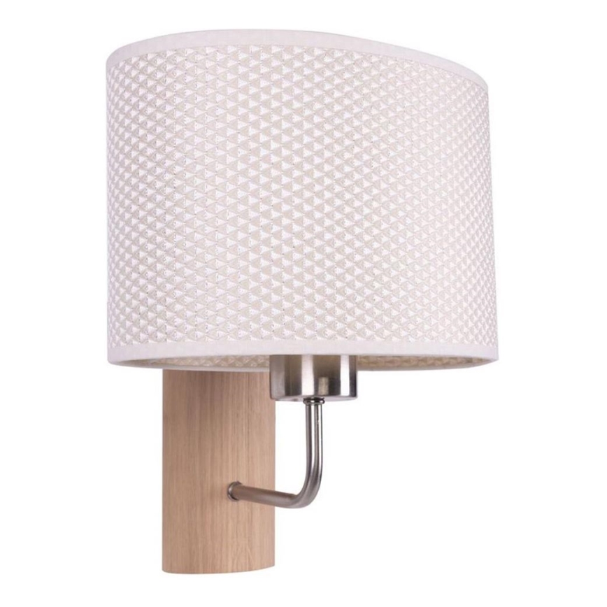 Candeeiro de parede MERCEDES 1xE27/25W/230V creme/carvalho