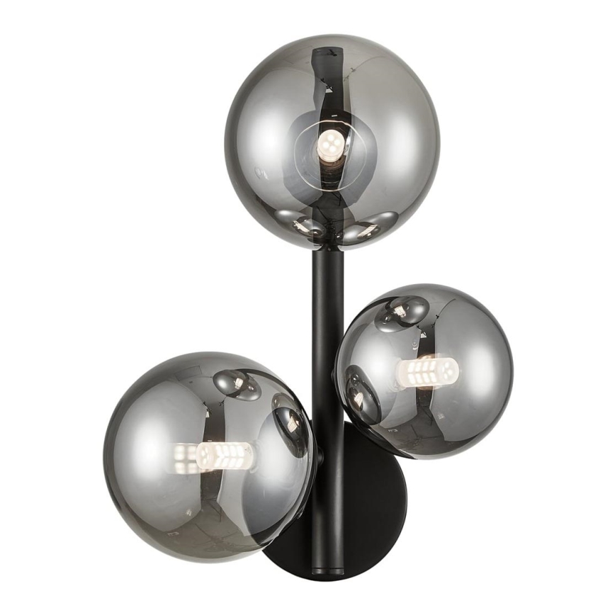 Candeeiro de parede MILA 3xG9/9W/230V preto/cinzento