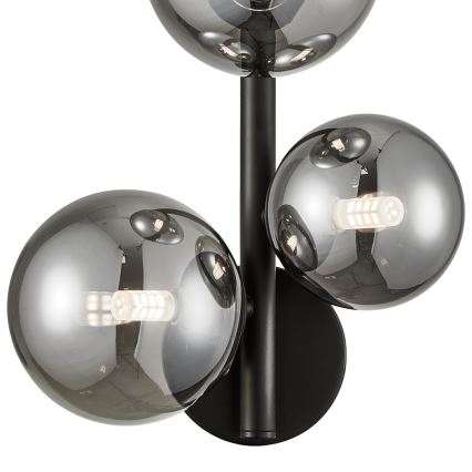 Candeeiro de parede MILA 3xG9/9W/230V preto/cinzento