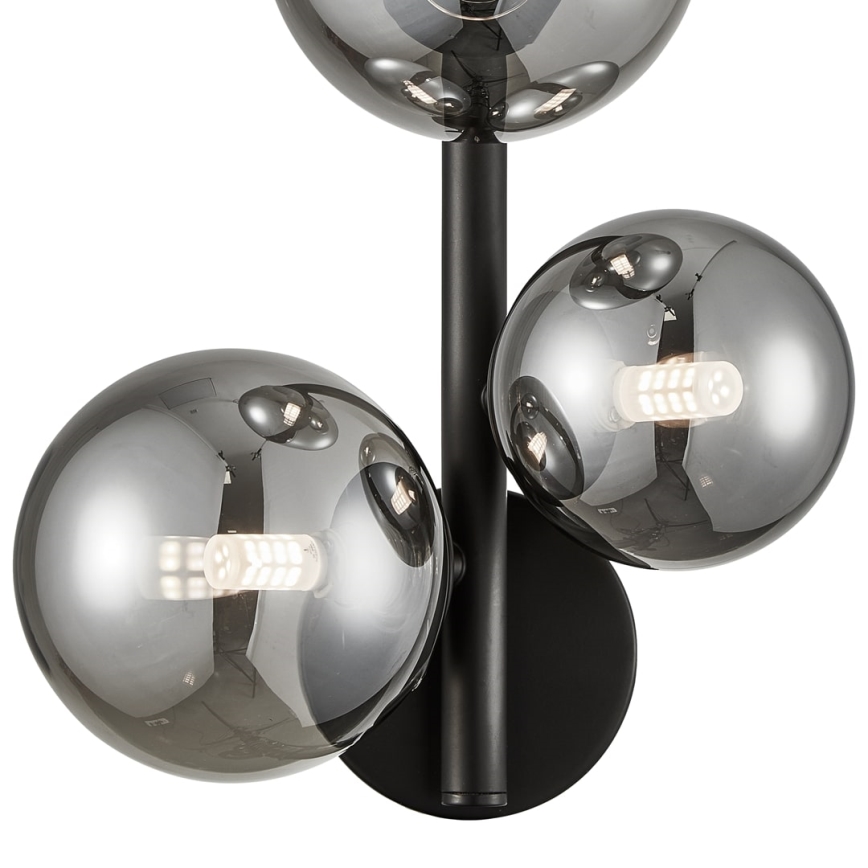 Candeeiro de parede MILA 3xG9/9W/230V preto/cinzento