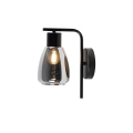 Candeeiro de parede MOLDO 1xE27/40W/230V preto/fumado preto