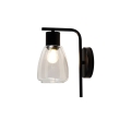 Candeeiro de parede MOLDO 1xE27/40W/230V preto/transparente