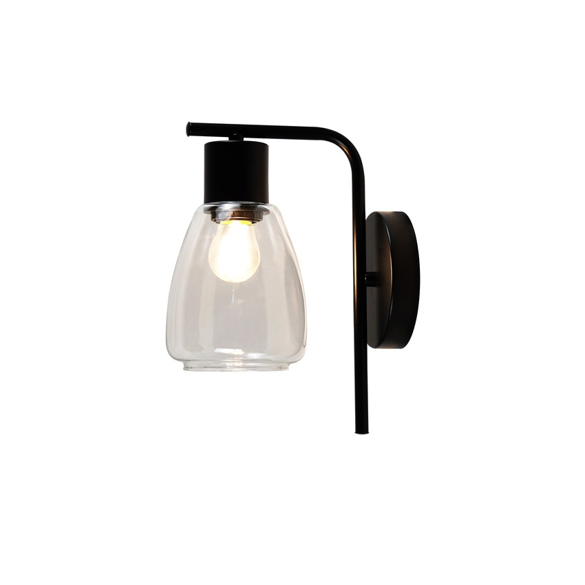 Candeeiro de parede MOLDO 1xE27/40W/230V preto/transparente