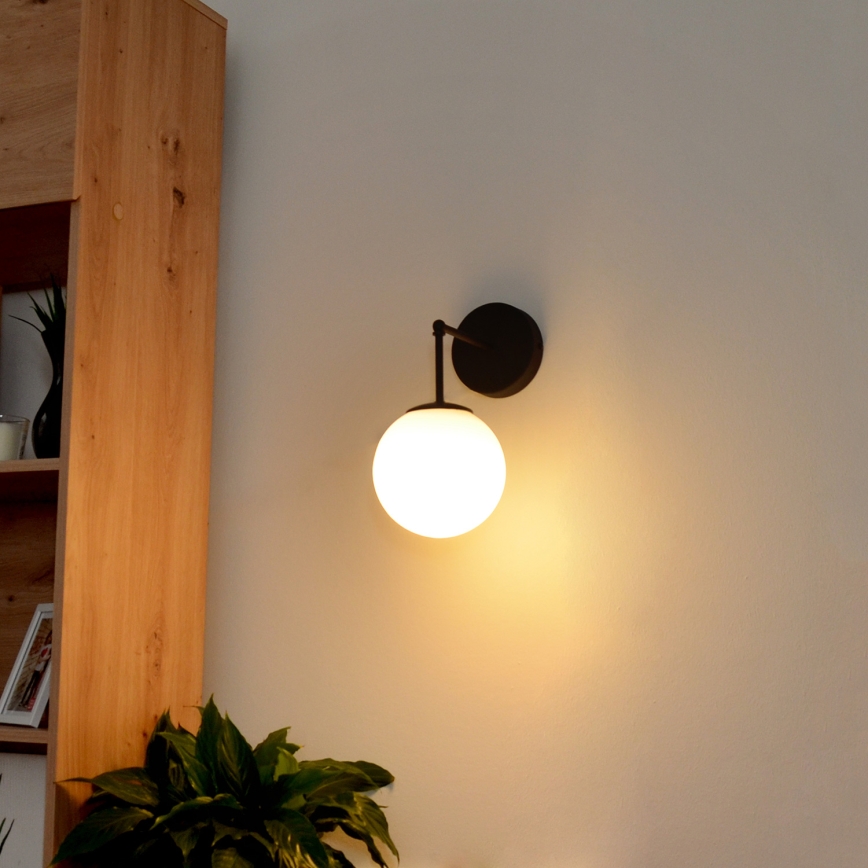 Candeeiro de parede MOON 1xE27/15W/230V preto