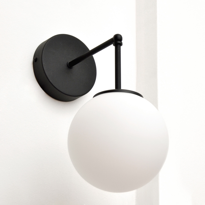 Candeeiro de parede MOON 1xE27/15W/230V preto