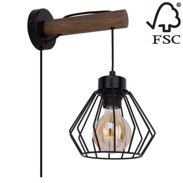 Candeeiro de parede MUG 1xE27/15W/230V pinho - certificado por FSC