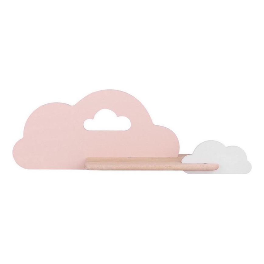 Candeeiro de parede para criança LED com prateleira CLOUD LED/5W/230V rosa/branco