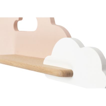 Candeeiro de parede para criança LED com prateleira CLOUD LED/5W/230V rosa/branco