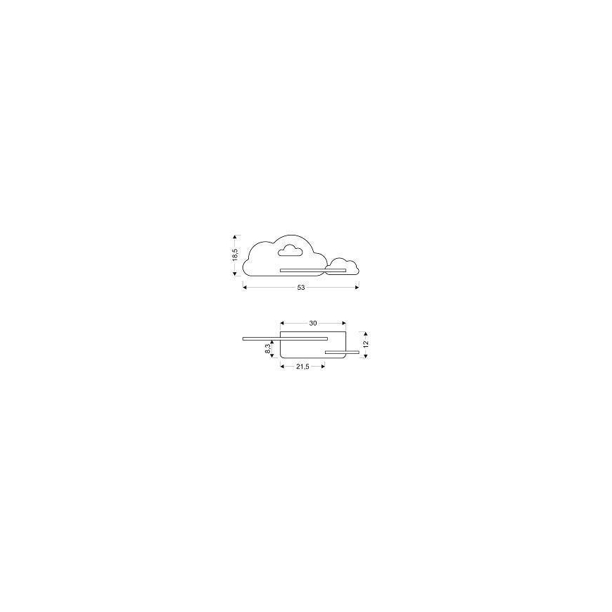 Candeeiro de parede para criança LED com prateleira CLOUD LED/5W/230V rosa/branco
