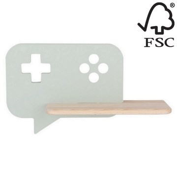 Candeeiro de parede para criança LED com prateleira CONSOLE LED/5W/230V Verde - certificado FSC