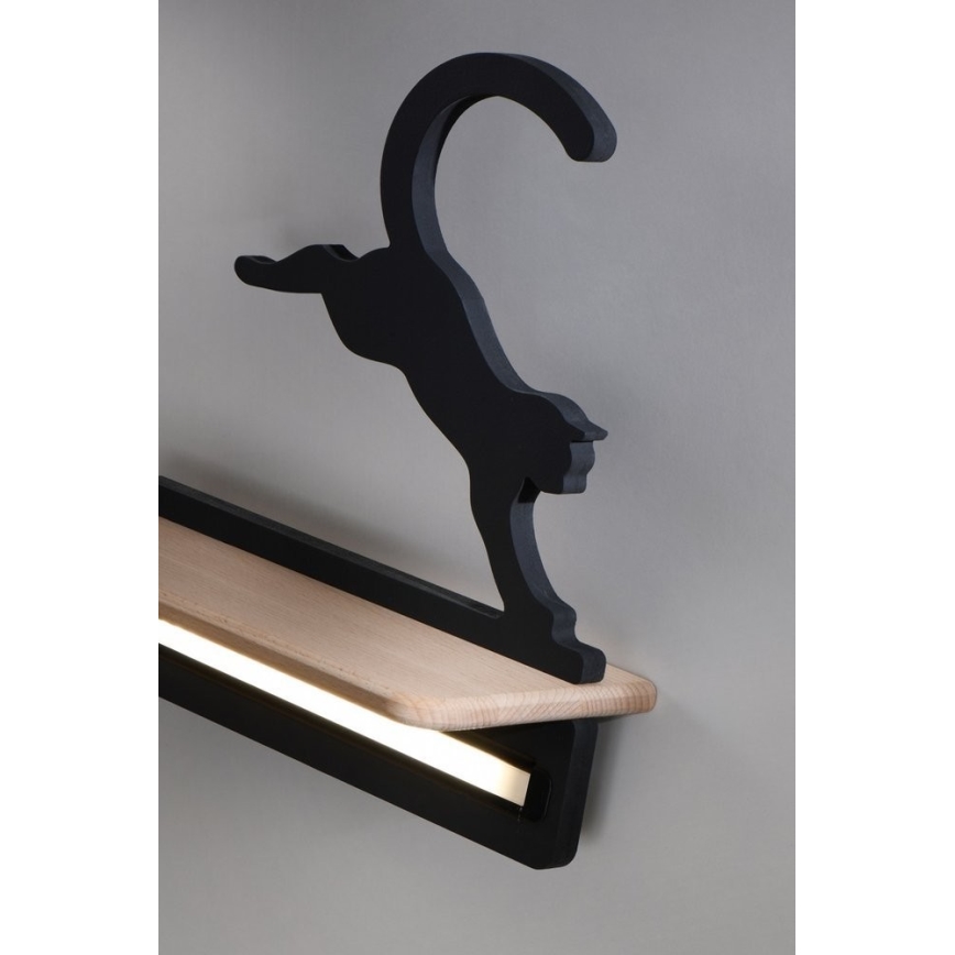 Candeeiro de parede para criança LED com prateleira JUMPING CAT LED/5W/230V - certificado FSC