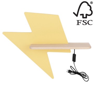 Candeeiro de parede para criança LED com prateleira LIGHTNING LED/5W/230V - certificado FSC