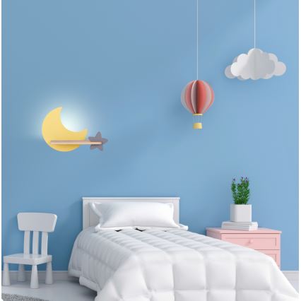 Candeeiro de parede para criança LED com prateleira MOON LED/5W/230V