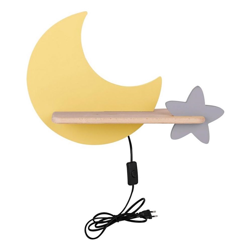 Candeeiro de parede para criança LED com prateleira MOON LED/5W/230V