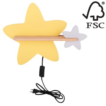 Candeeiro de parede para criança LED com prateleira STAR LED/5W/230V - certificado FSC